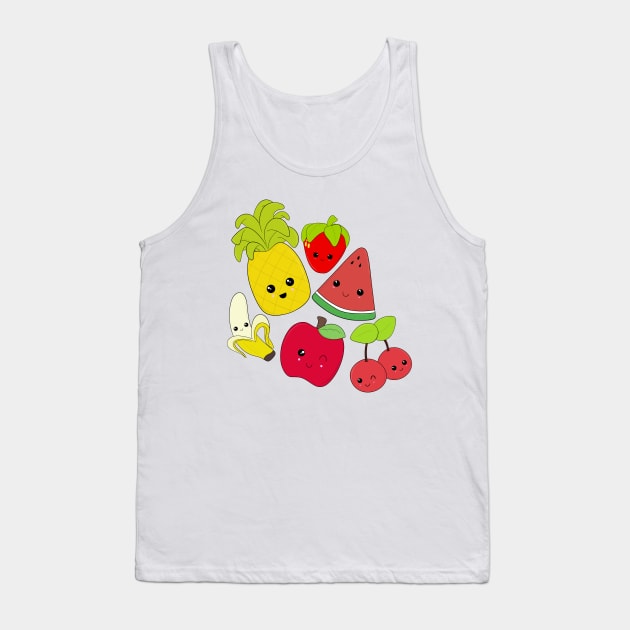 Kawaii Fruit Characters Tank Top by ShutterStudios